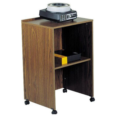 Oklahoma Sound Lectern Base and A/V Cart, Walnut Finish