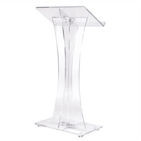 Oklahoma Sound 471 Clear Acrylic Curved Style Lectern