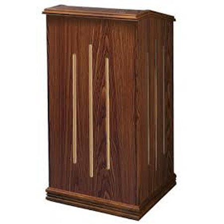 Oklahoma Sound 501 Prestige Full-Floor Lectern, Walnut Laminate