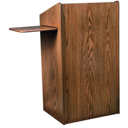 Oklahoma Sound Aristocrat Floor Lectern, Non Sound, Walnut Finish