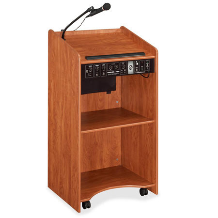 Oklahoma Sound Aristocrat Floor Sound Lectern, Cherry Finish
