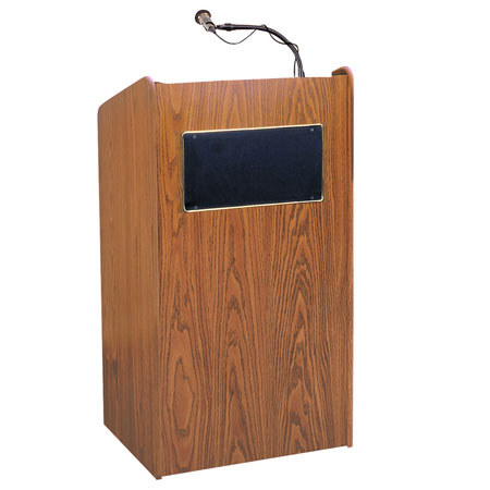 Oklahoma Sound Aristocrat Floor Sound Lectern, Medium Oak Finish