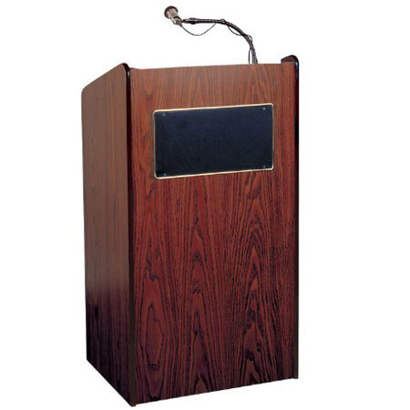 Oklahoma Sound Aristocrat Floor Sound Lectern, Mahogany Finish