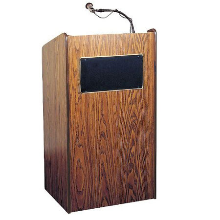 Oklahoma Sound Aristocrat Floor Sound Lectern, Walnut Finish
