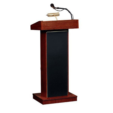 Oklahoma Sound 46" High Built-in Orator Sound Lectern, Mahogany Finish