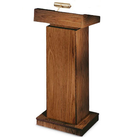 Oklahoma Sound 810 Orator Height Adjusting Lectern, Walnut Laminate