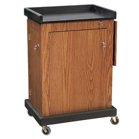 Oklahoma Sound Smart Cart Lectern, Multi-Presentation Stand, Medium Oak