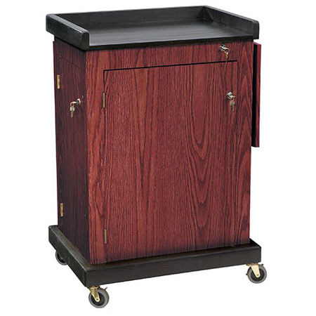 Oklahoma Sound Smart Cart Lectern, Multi-Presentation Stand, Mahogany