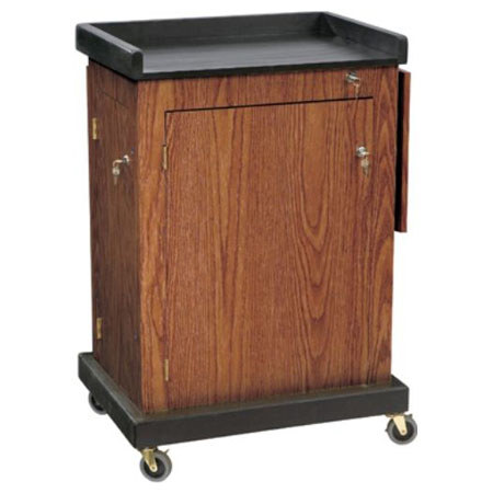 Oklahoma Sound Smart Cart Lectern, Multi-Presentation Stand, Walnut
