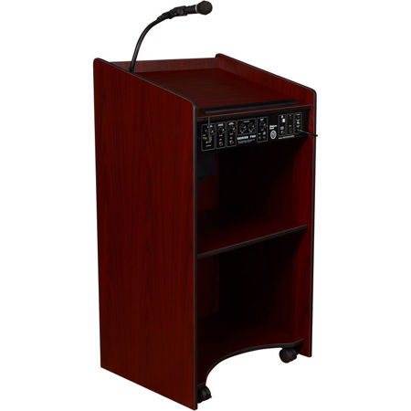 Oklahoma Sound Aristocrat 6010 Lectern with Rechargeable Battery, Mahogany