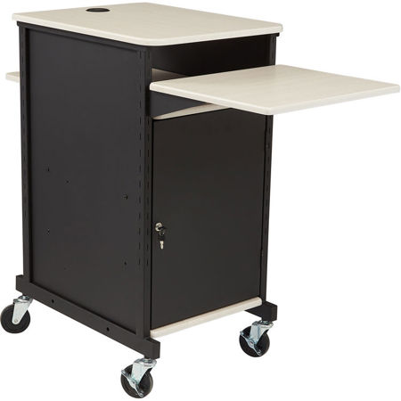 PRC400 Jumbo A/V Presentation Cart, Ivory Woodgrain/Black