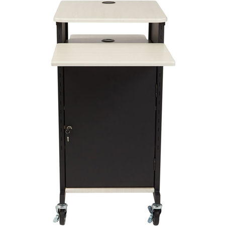 Oklahoma Sound PRC400 Jumbo A/V Presentation Cart, Ivory Woodgrain/Black