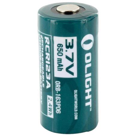 Olight 16340 RCR123A Lithium-Ion Rechargeable Battery, 650mAh, 3.7V