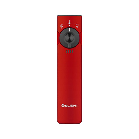 Olight Arkfeld Pro Flat EDC Cool White LED Flashlight with UV and Laser, Red