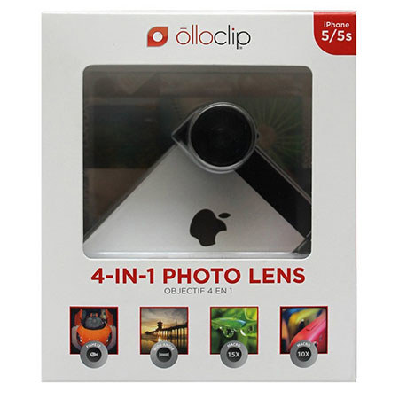 Olloclip 4-in-1 Combo Lens for iPhone 5/5s, Space Gray/Black Clip/Clear Case