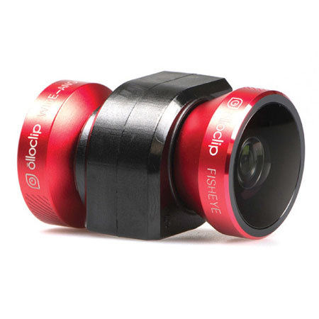 Olloclip 4-in-1 Combo Lens for iPhone 5/5s, Red Lens/Black Clip/Clear Case