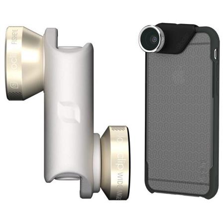 Olloclip 4-in-1 Gold/White Lens for iPhone 6/6s - Clear/Dark Grey Case