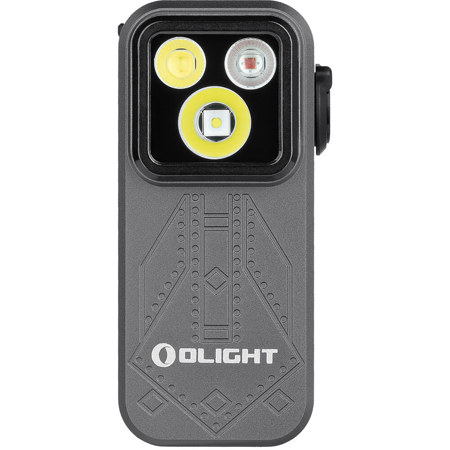 Olight Oclip Pro Rechargeable 3-in-1 Clip-On LED Flashlight with Floodlight, Spotlight and Red Light, Phantom Squadron Gray
