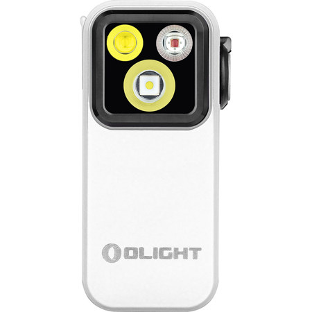 Olight Oclip Pro Rechargeable 3-in-1 Clip-On LED Flashlight with Floodlight, Spotlight and Red Light, White