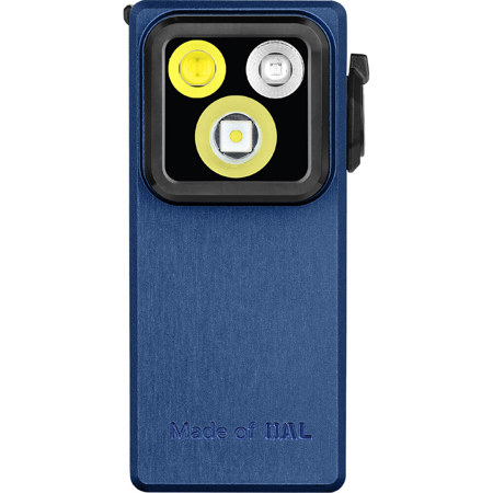 Olight Oclip Ultra Rechargeable 3-in-1 Clip-On EDC LED Flashlight with Floodlight, Spotlight and UV Light, Navy Blue