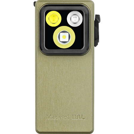 Olight Oclip Ultra Rechargeable 3-in-1 Clip-On EDC LED Flashlight with Floodlight, Spotlight and UV Light, Olive Green