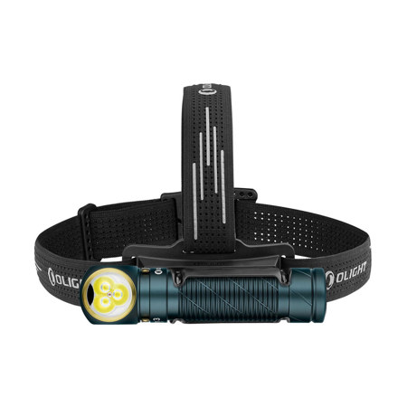 Olight Perun 3 Rechargeable Dual-Light LED Flashlight and Headband, Dream Blue