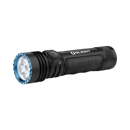 Olight Seeker 4 Pro Rechargeable High Power Cool White LED Flashlight, Matte Black