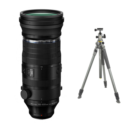 OM SYSTEM M.Zuiko 150-600mm f/5.0-6.3 IS Lens with ALTA PRO 2+ 264AB Al Tripod