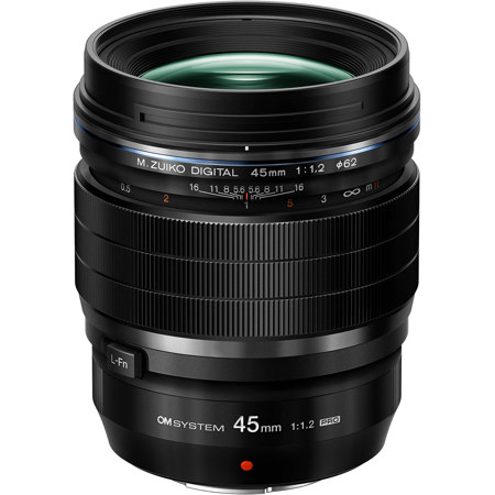 OM SYSTEM M.Zuiko Digital ED 45mm f/1.2 PRO Lens for Micro Four Thirds, Black