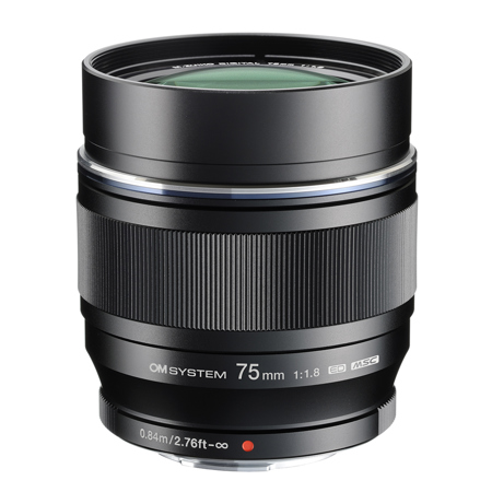OM SYSTEM M.Zuiko Digital ED 75mm f/1.8 Lens for Micro Four Thirds, Black