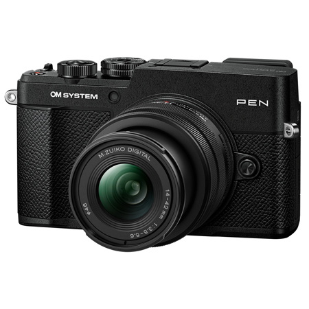 OM SYSTEM PEN Mirrorless Camera, Black w/14-42mm f/3.5-5.6 III