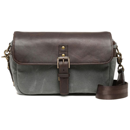 ONA The 50/50 Bowery Leather/Waxed Canvas Camera Bag, Smoke/Dark Truffle