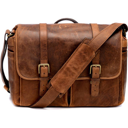 ONA The Brixton Camera and Laptop Messenger Bag, Leather Antique Cognac ...