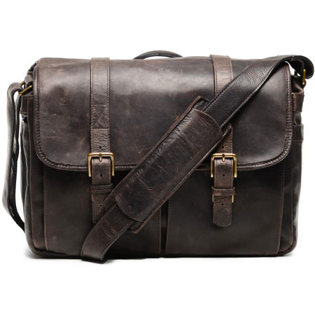 ONA The Brixton Camera and Laptop Messenger Bag, Dark Truffle Leather