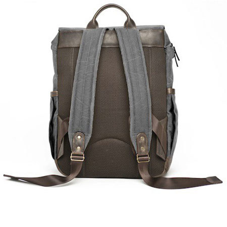 ONA The Camps Bay Camera and Laptop Waxed Canvas/Leather Backpack, Smoke