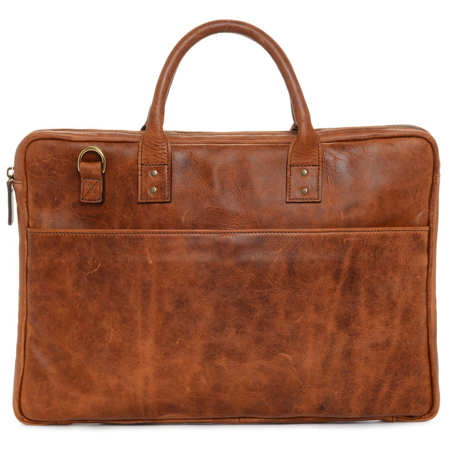ONA The Leather Kingston 15" Laptop Briefcase, Antique Cognac