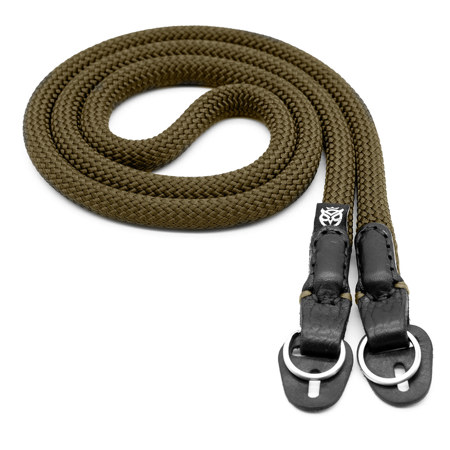 Owlkrown 30" Classic Round Rope Camera Strap with Polished Split Ring Safari