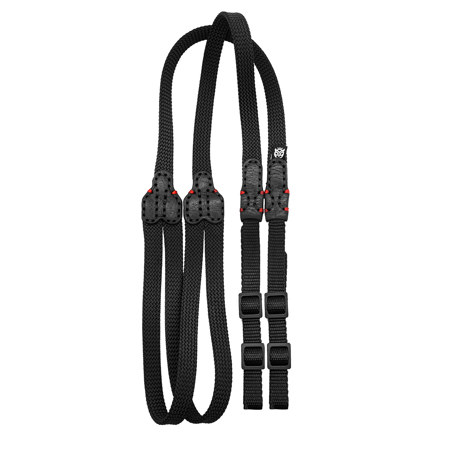 Owlkrown TwinPad SL Adjustable Camera Strap with Webbing for Square Lug Black with Red Accent