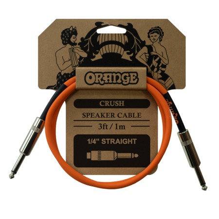 Orange Crush 3' Speaker Cable with Jack to Jack Connectors, Orange