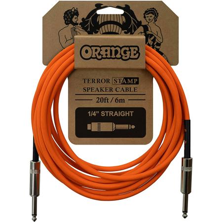Orange 20' Terror Stamp Speaker Cable with Straight Connector, Orange