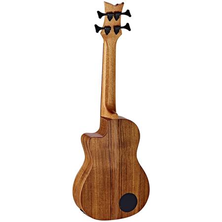 Ortega Guitars CAIMAN-BS-GB Lizard Acacia Wood Acoustic Uke Bass, Natural