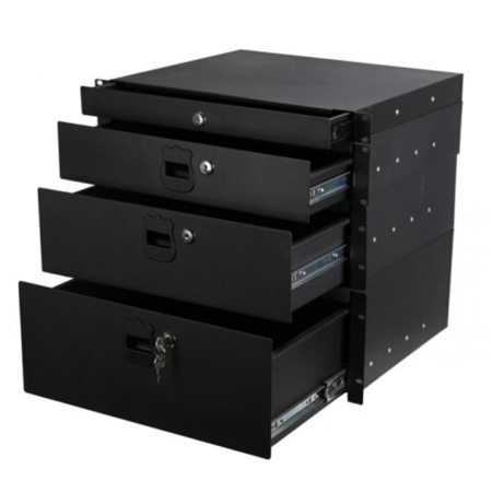 On-Stage RDL2000 2U Locking Rack Drawer, Black