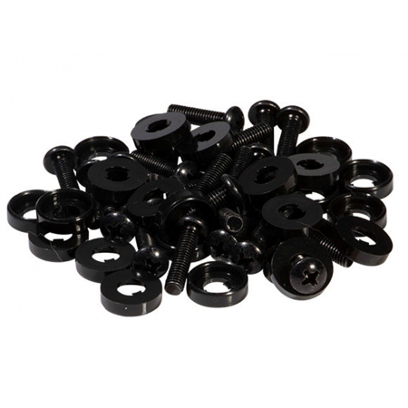 On-Stage WSR7025 Rack Screws with Washers, Black, 25-Pack