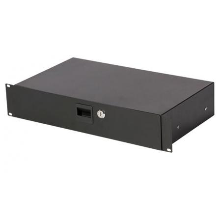 On-Stage RDLS2000 2U Shallow-Depth Locking Rack Drawer, Black