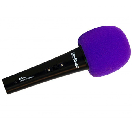 On-Stage ASWS58 Foam Windscreen for Handheld Microphones, Purple
