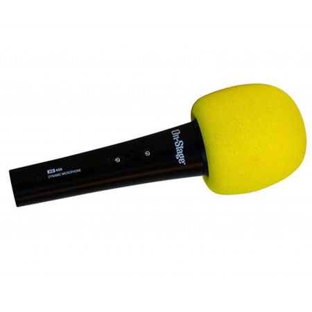 On-Stage ASWS58 Foam Windscreen for Handheld Microphones, Yellow