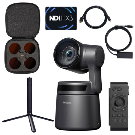 OBSBOT Tail Air 4K Ultra HD PTZ Camera PowerUp Combo with Extendable Tripod