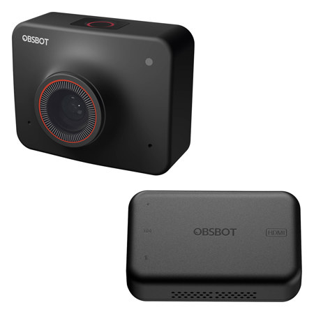OBSBOT Meet 4K Ultra HD USB-C AI-Powered Webcam with UVC to HDMI Adapter, Black