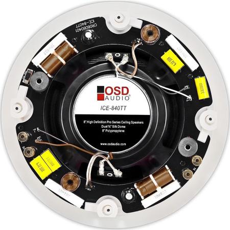 OSD Audio ICE-840TT 8" In-Ceiling Speaker with Dual Voice Coil, Single