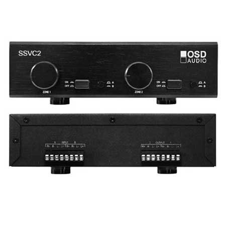 OSD Audio SSVC2 Dual Source 2-Zone Speaker Selector With Volume Control,  20Hz-20kHz Fequency Response